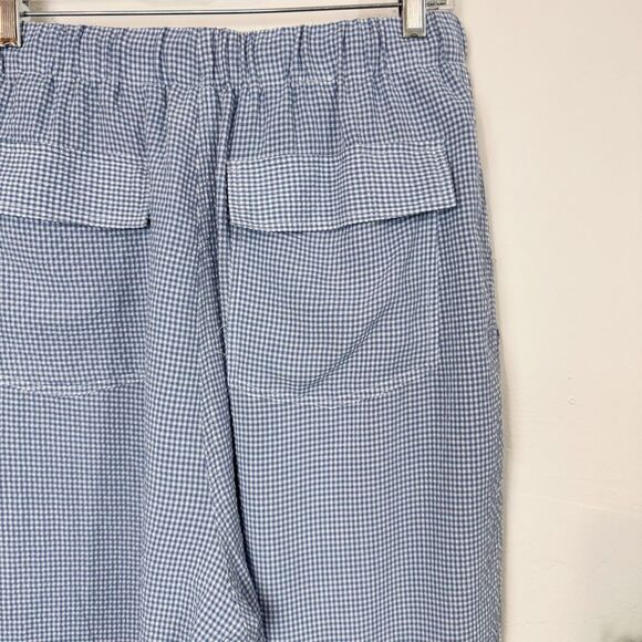dRA Los Angeles Fog Blue Gingham Parachute Pants | Medium | Anthropologie - Picture 8 of 14